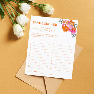 Papier Pink Orange Floral Nom Qui Tune Douche Jeu
