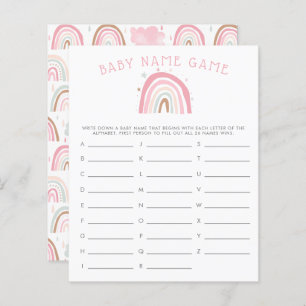 Papier Pink Pastel Rainbow Baby Name Shower Jeu