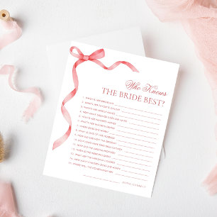 Papier Pink Ribbon Bow qui connaît la mariée meilleur jeu