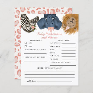 Papier Pink Safari Animaux Baby Predictions & Conseils Ca