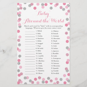 Papier Pink Silver Baby autour du monde jeu de traduction