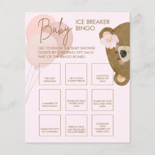 Papier Pink Teddy peut attendre bébé Bingo brise glace
