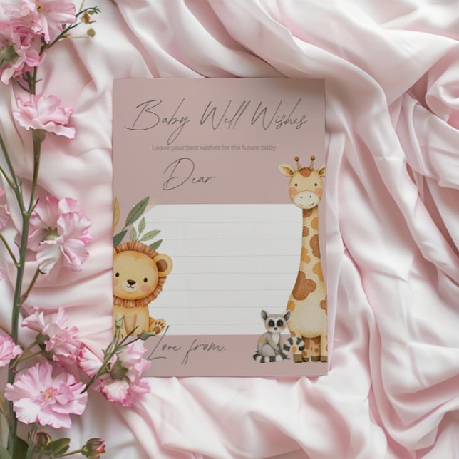 Papier Pink Tropical Safari Animaux Baby shower jeu (Créateur téléchargé)