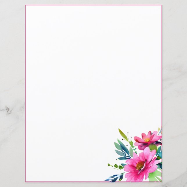 Papier Pink watercolor flowers (Devant)