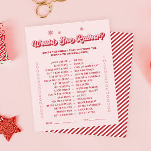 Papier Pink Will Elle préfère Noël Baby shower Jeu