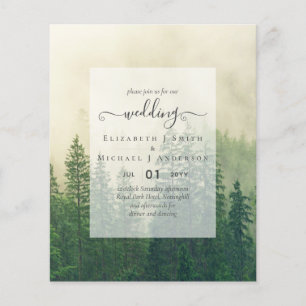 Papier Pins Budget Arbres Misty Forest Mariage vert
