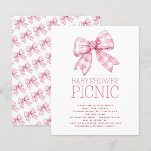 Papier Pique-nique sur le Baby shower rose En vichy Bow