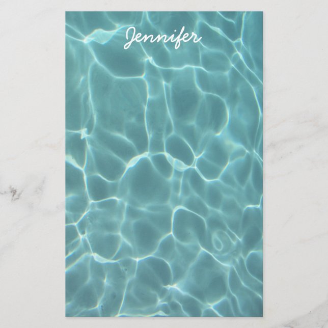 Papier Piscine Verte Aqua personnalisée Photo (Devant)
