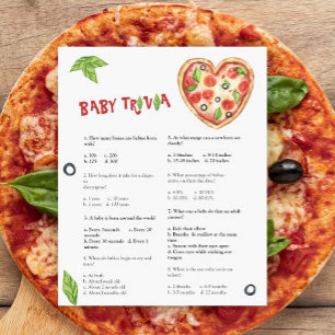 Papier Pizza baby shower Baby Trivia Jeu baby shower
