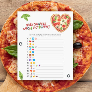 Papier Pizza baby shower émoticônes jeu pictural