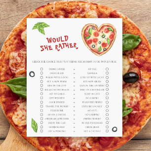 Papier Pizza baby shower Voudrait-Elle Plutôt Jouer