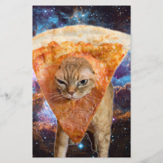Papier Pizza Chat dans l'espace avec Pizza Slice