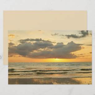 Papier Plage coucher de soleil océan mer ciel nuageux pap