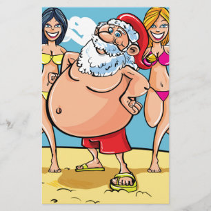 Papier plage de bikini santa claus