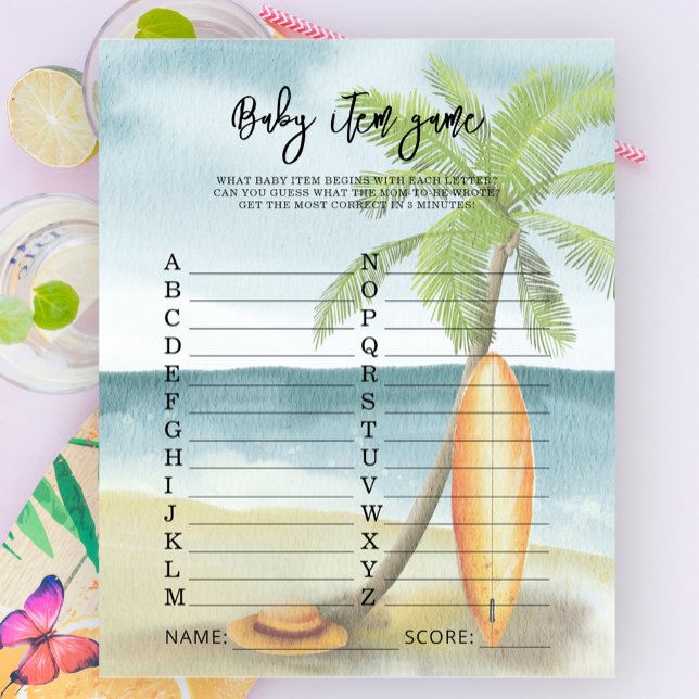 Papier Plage de surf - Jeu d'objets pour bébé. Jeu de bab (Créateur téléchargé)