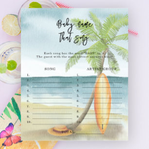 Papier Plage - Nommez cette chanson jeu de baby shower