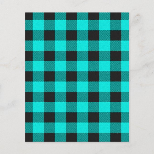 Papier Plaid turquoise et noir (Devant)