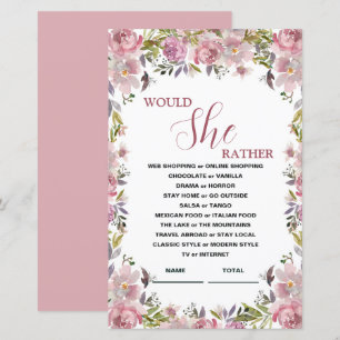 Papier Plairait-Elle Plutôt Rose Floral Jeu Nuptial