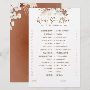 Papier Plairait-Elle Plutôt Terracotta Floral Bride Jeu
