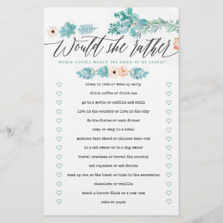 Papier Plairait Floral Boho Fête des mariées Jeu