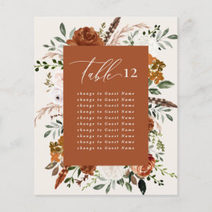 Papier Plan de sièges de table à fleurs noires en terre c
