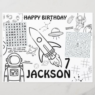 Papier Planètes sets de table, Fiche d'activité Espace ex