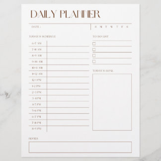 Papier Planificateur de liste des tâches quotidiennes