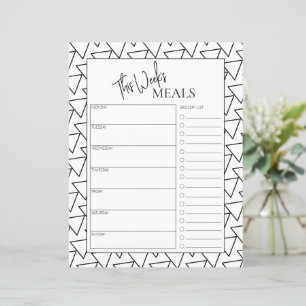 Papier Planificateur hebdomadaire de repas avec texte de