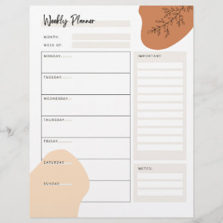 Papier Planificateur hebdomadaire minimal