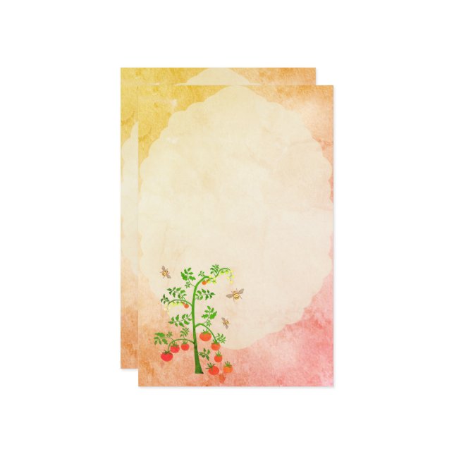 Papier Plante tomate et abeilles 3 (Devant/Arrière en situation)