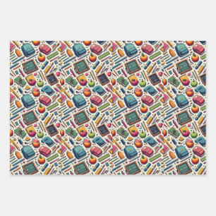 Papier plat à enveloppement de thème scolaire Jeu 