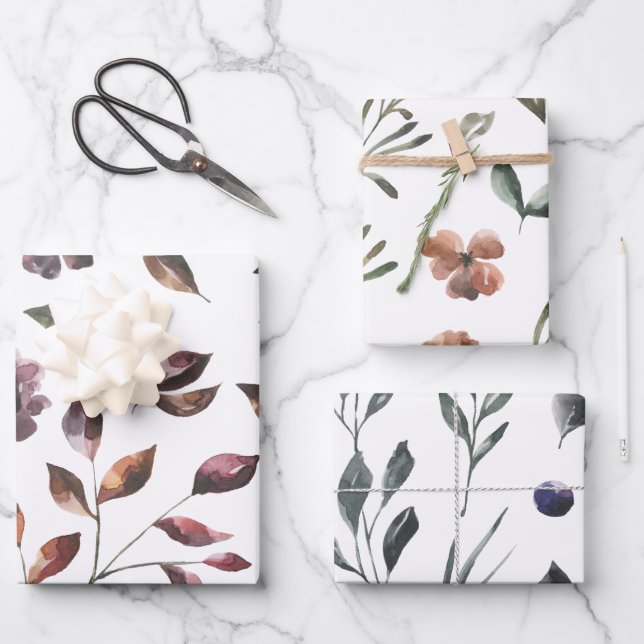 Papier plat d'emballage botanique d'automne série  (Recto)