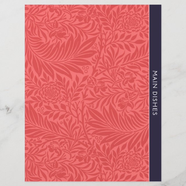 Papier Plats Principaux | Diviseur de recettes | Floral r (Devant)
