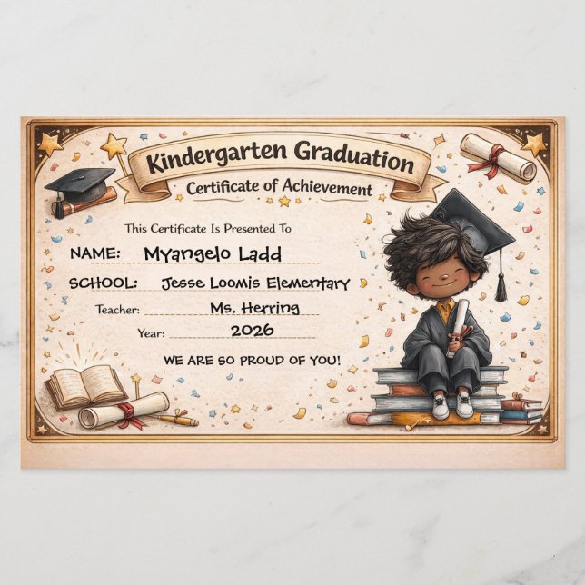 Papier Playful Kindergarten Graduation Certificate  (Devant)