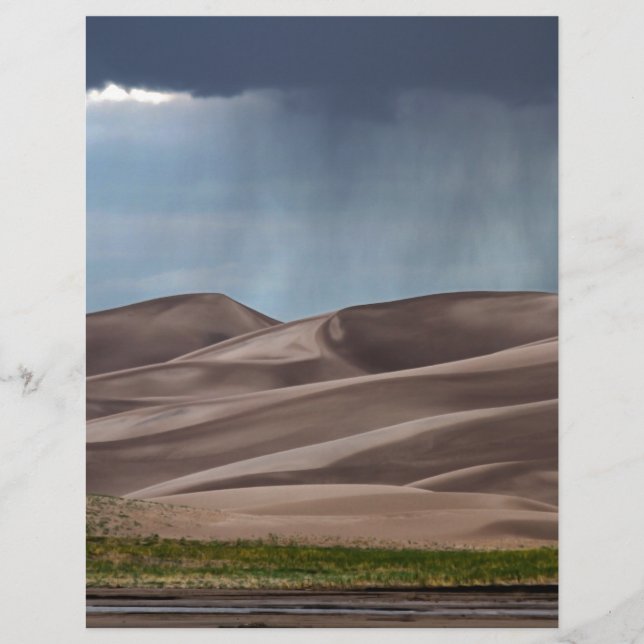 Papier Pluie sur les grandes dunes de sable (Devant)