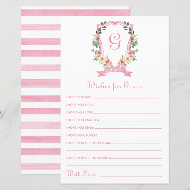Papier Plumes de crête rose pour bébé (Devant / Derrière)
