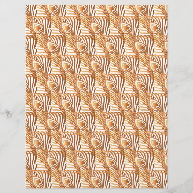 Papier Plumes de paon de soleil Art nouveau design (Devant)