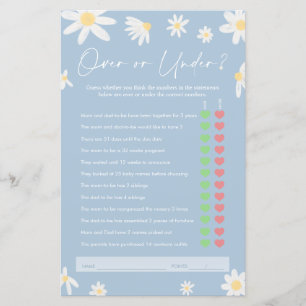 Papier Plus ou moins de jeu, Dusty Blue Baby shower jeu