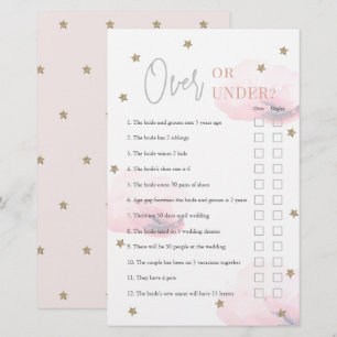 Papier Plus ou moins de nuages roses jeu de Fête des mari