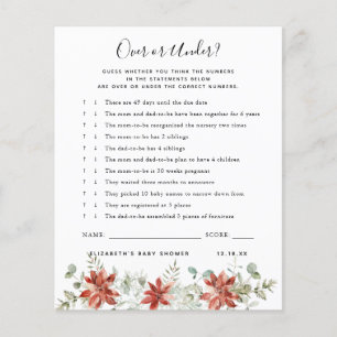 Papier Plus ou moins   Jeu Baby shower