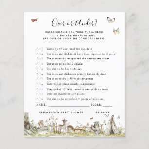 Papier Plus ou Moins   Jeu de Baby Shower