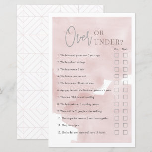Papier Plus ou moins Pink Sky Fête des mariées jeu