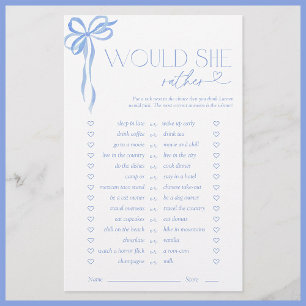 Papier Plutôt Blue Bow Fête des mariées Jeu