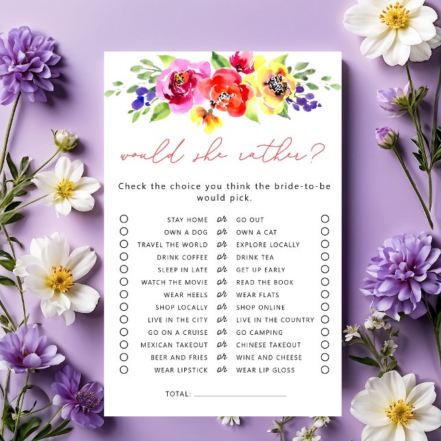 Papier Plutôt Bright Floral Fête des mariées Jeu (Créateur téléchargé)