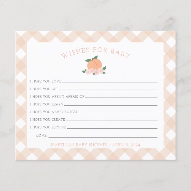 Papier Poche douce | Voeux pour le jeu Baby shower (Devant)