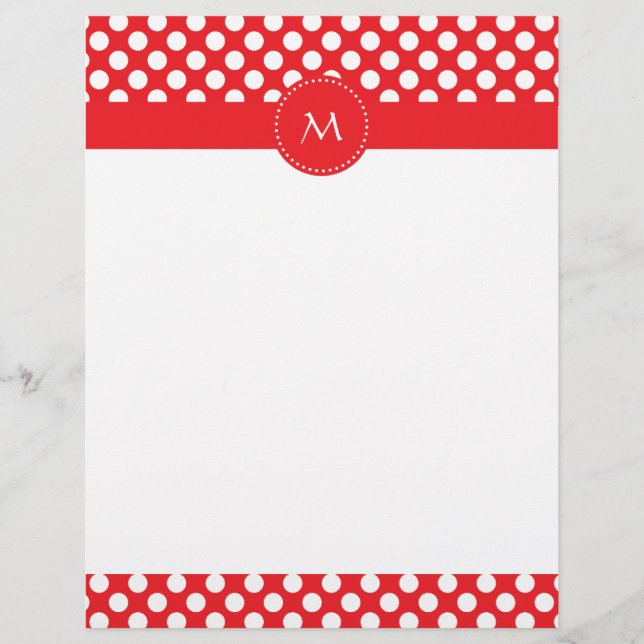 Papier Pointe blanc et rouge monogramme (Devant)