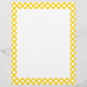 Papier Pointe Polka blanche et jaune