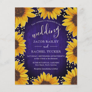 Papier Points d'or des tournesols Faire-part de mariage e