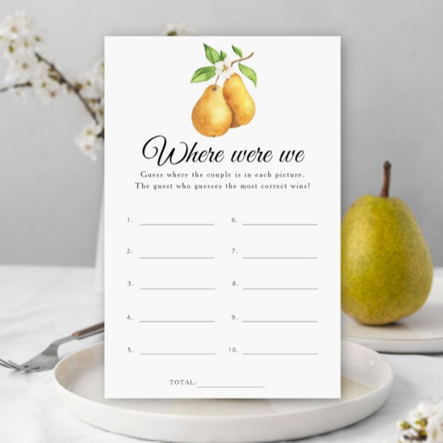 Papier Poires Douche nuptiale Où étions-nous jeu (Créateur téléchargé)