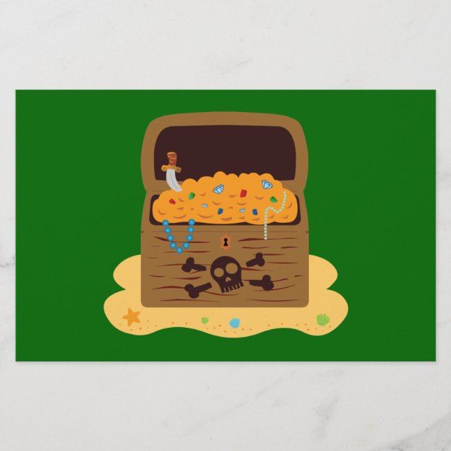 Papier Poitrine au trésor de pirate (Devant)